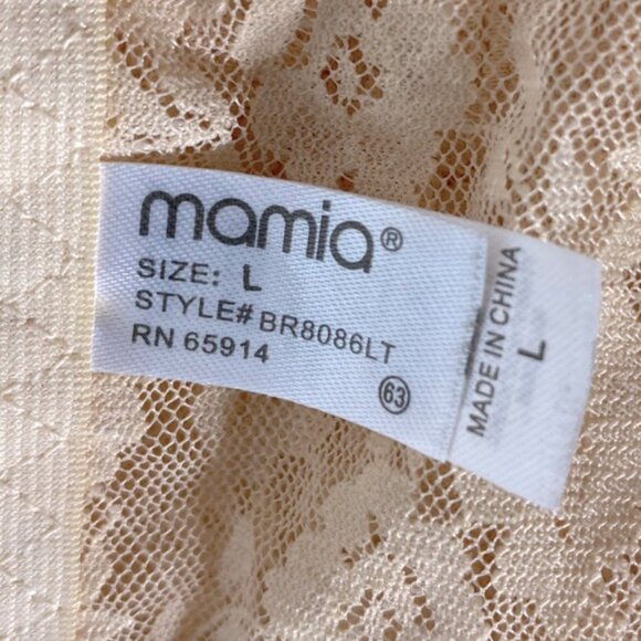 5/$25 Mamia Tan Beige Lace Bandeau Bra L - Picture 6 of 8